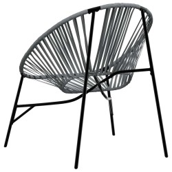 Chaise œuf de jardin noir et gris clair résine tressée 559997559997
