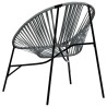 Chaise œuf de jardin noir et gris clair résine tressée 559997559997