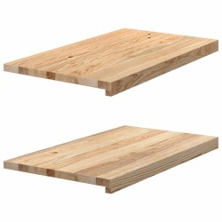 Appuis de fenêtre 2 pcs non traité 70x40x2 cm bois chêne massif 559998559998