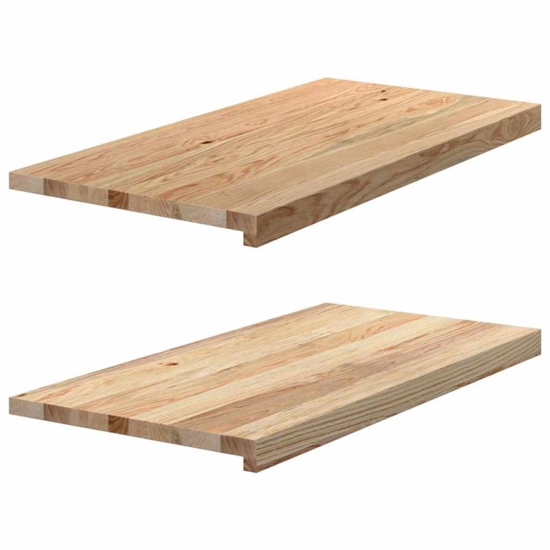 Appuis de fenêtre 2 pcs non traité 80x40x2 cm bois chêne massif 559999559999