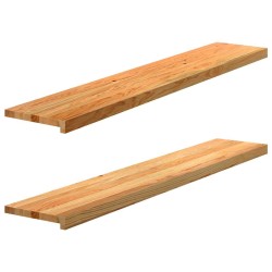 Appuis de fenêtre 2 pcs marron clair bois de chêne massif 560004560004