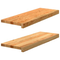 Appuis de fenêtre 2 pcs marron clair bois de chêne massif 560010560010