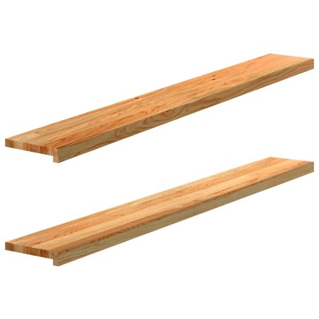 Appuis de fenêtre 2 pcs marron clair bois de chêne massif 560011560011