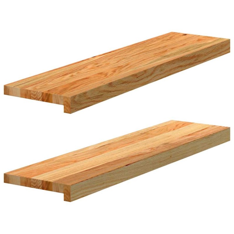 Appuis de fenêtre 2 pcs marron clair bois de chêne massif 560012560012