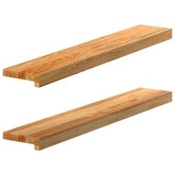 Appuis de fenêtre 2 pcs marron clair bois de chêne massif 560018560018