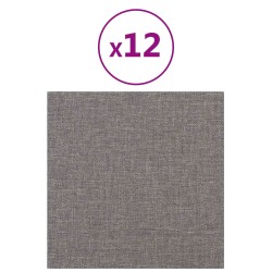 Tête de lit murale 12 pcs Gris clair 30 x 30 cm tissu 560033560033