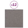 Tête de lit murale 12 pcs Gris clair 30 x 30 cm tissu 560033560033