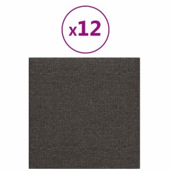 Tête de lit murale 12 pcs Gris foncé 30 x 30 cm tissu 560034560034