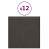 Tête de lit murale 12 pcs Gris foncé 30 x 30 cm tissu 560034560034