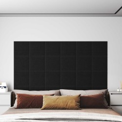 Tête de lit murale 12 pcs Noir 30 x 30 cm tissu 560035560035