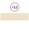 Tête de lit murale 12 pcs Crème 60 x 15 cm tissu 560042560042
