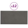 Tête de lit murale 12 pcs Gris foncé 30 x 15 cm Velours 560044560044