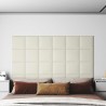 Tête de lit murale 12 pcs Crème 30 x 30 cm Velours 560050560050