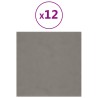 Tête de lit murale 12 pcs Gris clair 30 x 30 cm Velours 560051560051