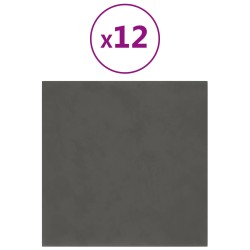 Tête de lit murale 12 pcs Gris foncé 30 x 30 cm Velours 560052560052