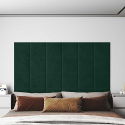 Tête de lit murale 12 pcs Vert foncé 30 x 30 cm Velours 560053560053
