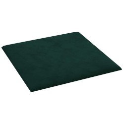 Tête de lit murale 12 pcs Vert foncé 30 x 30 cm Velours 560053560053