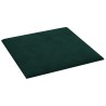 Tête de lit murale 12 pcs Vert foncé 30 x 30 cm Velours 560053560053