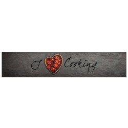 Tapis de cuisine lavable texte Cooking 60x300 cm velours 560076560076