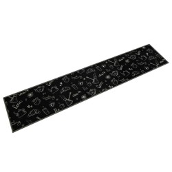 Tapis de cuisine lavable imprimé Morning noir 60x300 cm velours 560080560080