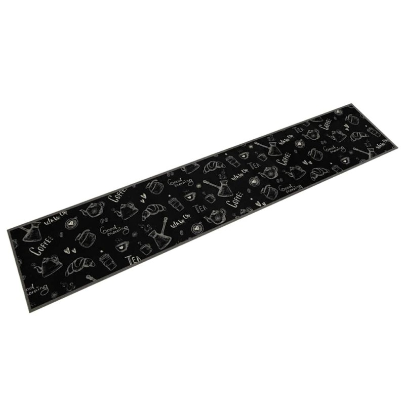 Tapis de cuisine lavable imprimé Morning noir 60x300 cm velours 560080560080