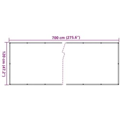 Écran d'intimité de balcon gris 700x120 cm PVC 560083560083