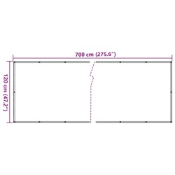 Écran d'intimité de balcon crème 700x120 cm PVC 560084560084
