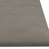Tête de lit murale 12 pcs Gris clair 60 x 15 cm Velours 560087560087
