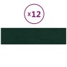 Tête de lit murale 12 pcs Vert foncé 60 x 15 cm Velours 560088560088
