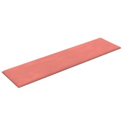 Tête de lit murale 12 pcs Rose 60 x 15 cm Velours 560090560090