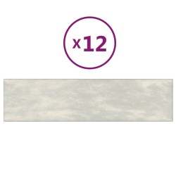 Tête de lit murale 12 pcs Crème 60 x 15 cm Velours 560091560091