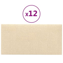 Tête de lit murale 12 pcs Crème 60 x 30 cm tissu 560092560092