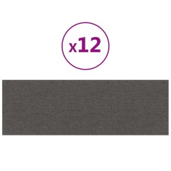 Tête de lit murale 12 pcs Gris foncé 90 x 30 cm tissu 560096560096