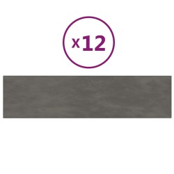 Tête de lit murale 12 pcs Gris foncé 60 x 15 cm Velours 560098560098