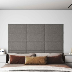 Tête de lit murale 12 pcs Gris clair 60 x 30 cm tissu 560099560099