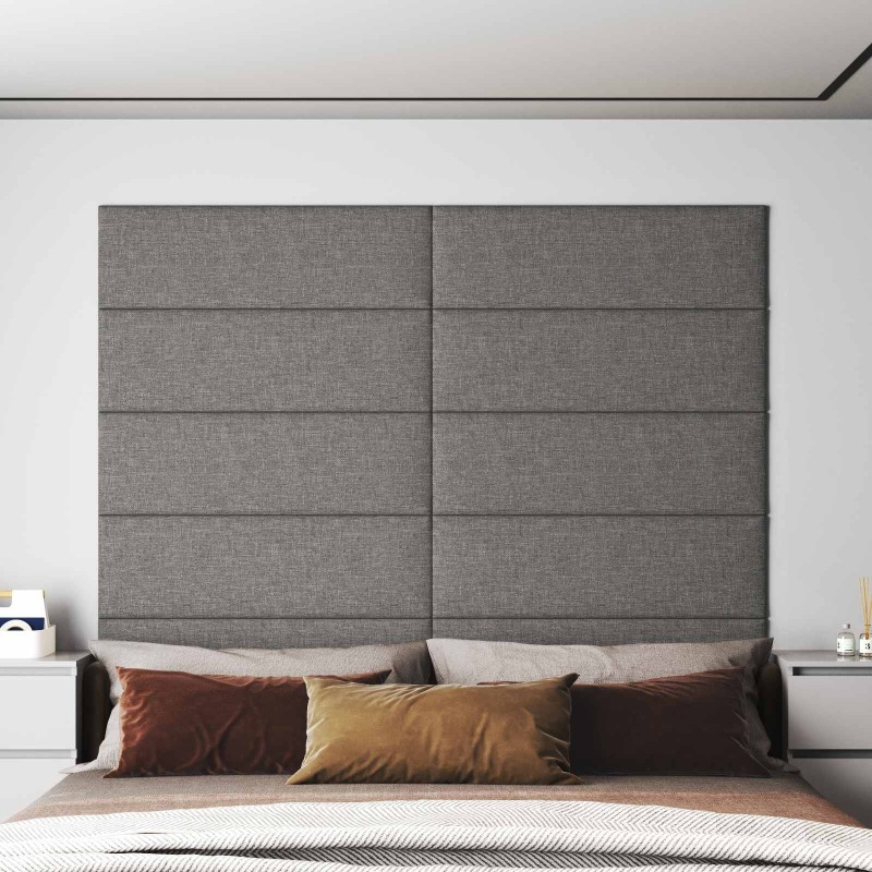 Tête de lit murale 12 pcs Gris clair 90 x 30 cm tissu 560100560100