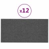 Tête de lit murale 12 pcs Gris foncé 60 x 30 cm tissu 560107560107