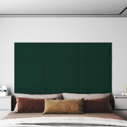Tête de lit murale 12 pcs Vert foncé 60 x 30 cm Velours 560110560110