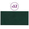 Tête de lit murale 12 pcs Vert foncé 60 x 30 cm Velours 560110560110