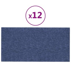 Tête de lit murale 12 pcs Bleu 60 x 30 cm tissu 560112560112