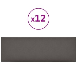 Tête de lit murale 12 pcs Gris 90 x 30 cm tissu 560114560114