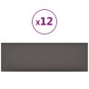 Tête de lit murale 12 pcs Gris 90 x 30 cm tissu 560114560114