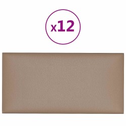 Tête de lit murale 12 pcs Cappuccino 30 x 15 cm tissu 560116560116