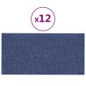 Tête de lit murale 12 pcs Bleu 30 x 15 cm tissu 560118560118