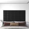 Tête de lit murale 12 pcs Noir 30 x 15 cm tissu 560120560120