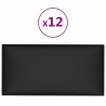 Tête de lit murale 12 pcs Noir 30 x 15 cm tissu 560120560120