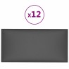 Tête de lit murale 12 pcs Gris 30 x 15 cm tissu 560123560123