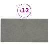 Tête de lit murale 12 pcs Gris clair 30 x 15 cm Velours 560124560124