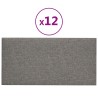 Tête de lit murale 12 pcs Gris clair 30 x 15 cm tissu 560128560128