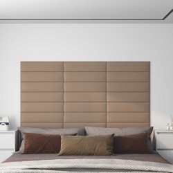 Tête de lit murale 12 pcs Cappuccino 60 x 15 cm tissu 560130560130